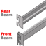Rear and front support beams