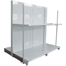 Heavy duty shop shelving system with front and rear shelves