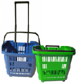 trolley baskets with drawbar and casters
